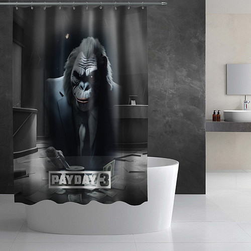 Шторка для ванной Payday 3 big gorilla / 3D-принт – фото 2