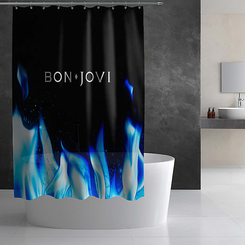 Шторка для ванной Bon Jovi blue fire / 3D-принт – фото 2