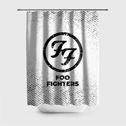 Шторка для душа Foo Fighters с потертостями на светлом фоне, цвет: 3D-принт