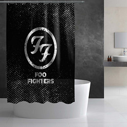Шторка для душа Foo Fighters с потертостями на темном фоне, цвет: 3D-принт — фото 2