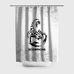 Шторка для душа Scorpions с потертостями на светлом фоне, цвет: 3D-принт