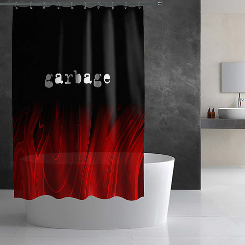 Шторка для ванной Garbage red plasma / 3D-принт – фото 2