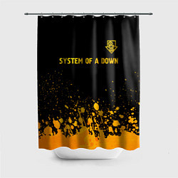 Шторка для душа System of a Down - gold gradient: символ сверху, цвет: 3D-принт