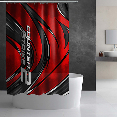 Шторка для ванной Counter strike 2- red beast / 3D-принт – фото 2