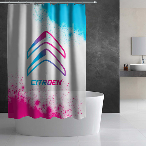 Шторка для ванной Citroen neon gradient style / 3D-принт – фото 2