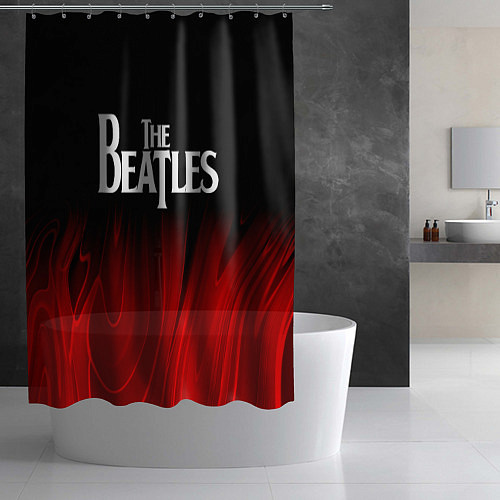 Шторка для ванной The Beatles red plasma / 3D-принт – фото 2