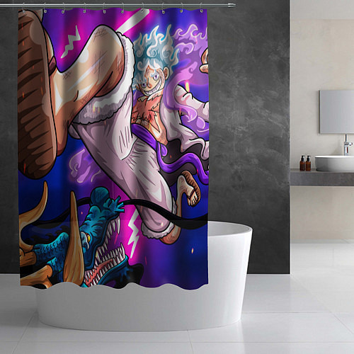 Шторка для ванной Луффи Бог Ника / 3D-принт – фото 2