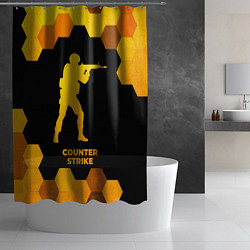 Шторка для душа Counter Strike - gold gradient, цвет: 3D-принт — фото 2
