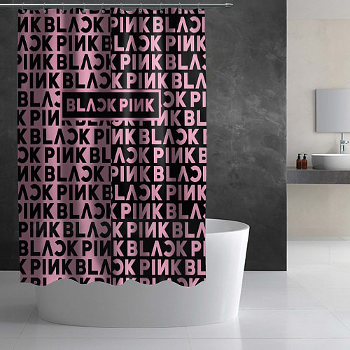 Шторка для ванной Blackpink - pink text / 3D-принт – фото 2