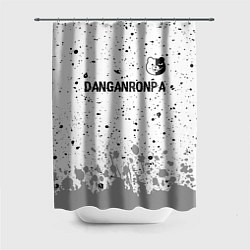 Шторка для душа Danganronpa glitch на светлом фоне: символ сверху, цвет: 3D-принт