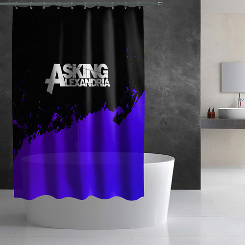 Шторка для ванной Asking Alexandria purple grunge / 3D-принт – фото 2