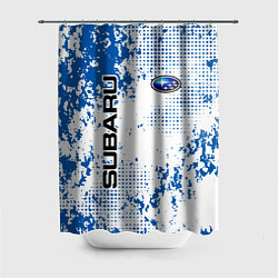 Шторка для душа Subaru blue logo, цвет: 3D-принт