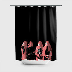 Шторка для душа Black pink на черном, цвет: 3D-принт