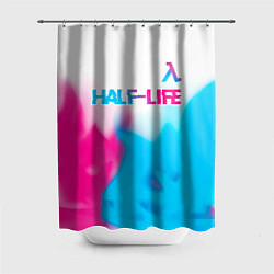 Шторка для ванной Half-Life neon gradient style: символ сверху