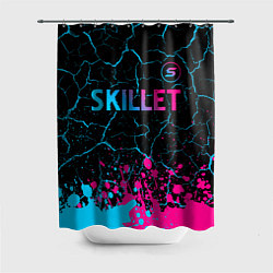 Шторка для душа Skillet - neon gradient: символ сверху, цвет: 3D-принт
