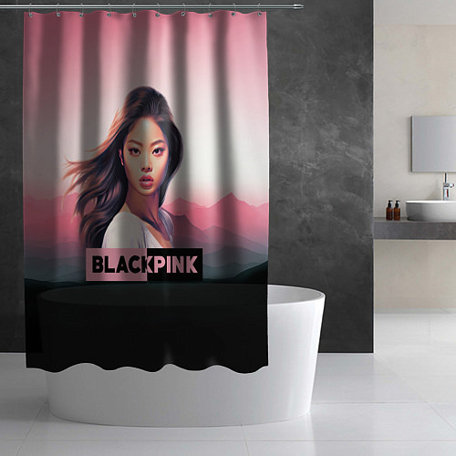 Шторка для ванной Солистка Blackpink / 3D-принт – фото 2