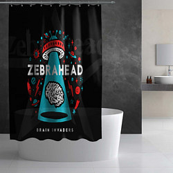 Шторка для душа Zebrahead brains invaders, цвет: 3D-принт — фото 2