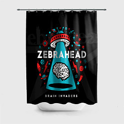 Шторка для душа Zebrahead brains invaders, цвет: 3D-принт