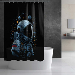 Шторка для душа Русский космонавт, цвет: 3D-принт — фото 2