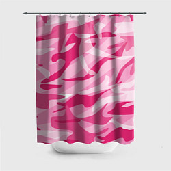 Шторка для душа Камуфляж в розовом, цвет: 3D-принт