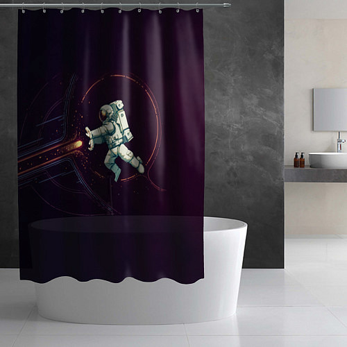 Шторка для ванной Астронавт - камехамеха / 3D-принт – фото 2