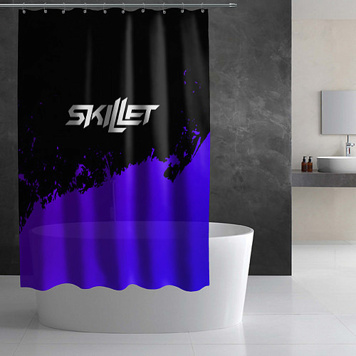 Шторка для ванной Skillet purple grunge / 3D-принт – фото 2