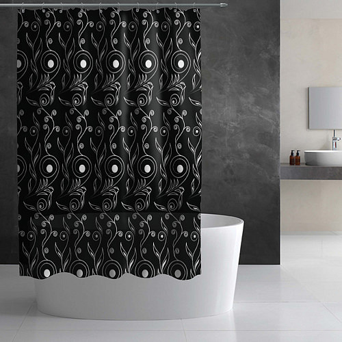 Шторка для ванной Black style pattern / 3D-принт – фото 2