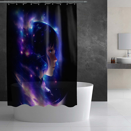 Шторка для ванной Космическая женщина / 3D-принт – фото 2