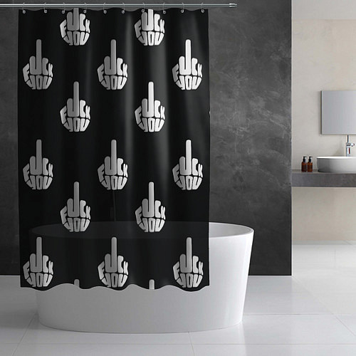 Шторка для ванной С факами на английском - паттерн / 3D-принт – фото 2