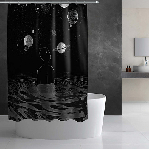 Шторка для ванной Погружение во вселенную / 3D-принт – фото 2