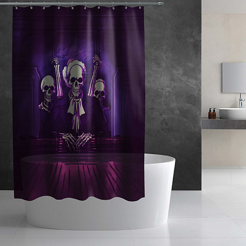 Шторка для ванной Скелеты Призраки в Суде - Phonk / 3D-принт – фото 2