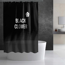Шторка для душа Black Clover glitch на темном фоне: символ сверху, цвет: 3D-принт — фото 2