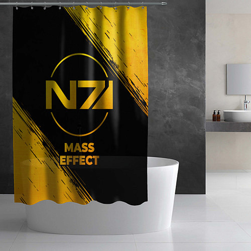 Шторка для ванной Mass Effect - gold gradient / 3D-принт – фото 2