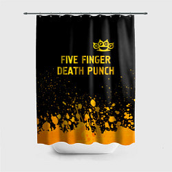 Шторка для душа Five Finger Death Punch - gold gradient: символ св, цвет: 3D-принт