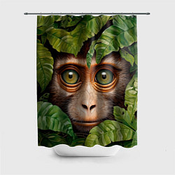Шторка для душа Обезьяна в джунглях, цвет: 3D-принт