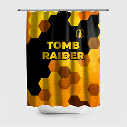 Шторка для ванной Tomb Raider - gold gradient: символ сверху