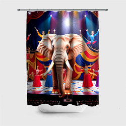 Шторка для душа Слон с цирке, цвет: 3D-принт