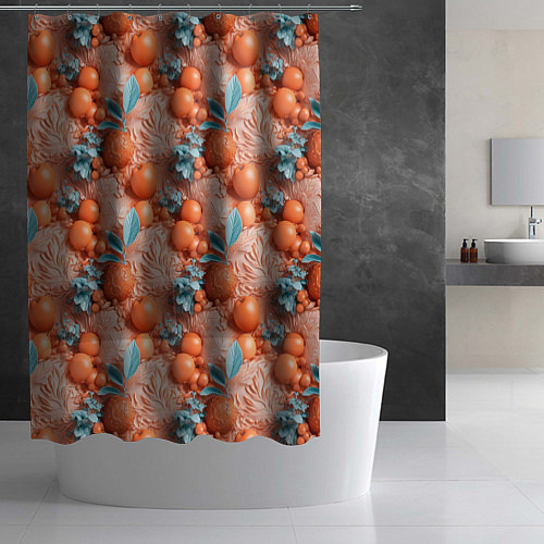 Шторка для ванной Сочные фрукты клипарт / 3D-принт – фото 2