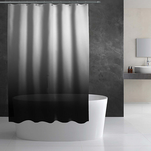 Шторка для ванной Бело-чёрный градиент / 3D-принт – фото 2