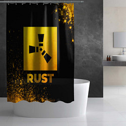 Шторка для душа Rust - gold gradient, цвет: 3D-принт — фото 2