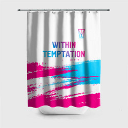 Шторка для душа Within Temptation neon gradient style: символ свер, цвет: 3D-принт