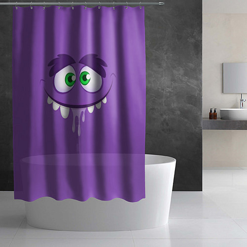 Шторка для ванной Глупое лицо монстра / 3D-принт – фото 2
