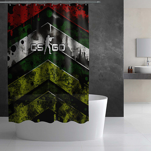 Шторка для ванной CSGO абстрактный камуфляж / 3D-принт – фото 2