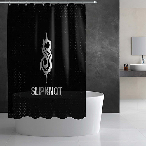 Шторка для ванной Slipknot glitch на темном фоне / 3D-принт – фото 2