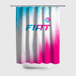 Шторка для душа Fiat neon gradient style: символ сверху, цвет: 3D-принт