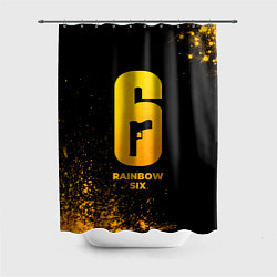 Шторка для душа Rainbow Six - gold gradient, цвет: 3D-принт