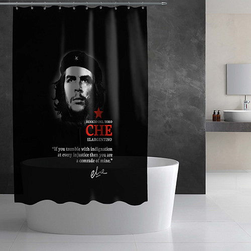 Шторка для ванной Che Guevara автограф / 3D-принт – фото 2