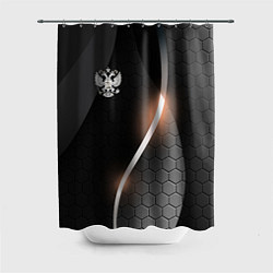 Шторка для душа Герб России на темном фоне, цвет: 3D-принт