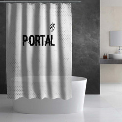 Шторка для душа Portal glitch на светлом фоне: символ сверху, цвет: 3D-принт — фото 2