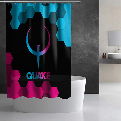 Шторка для ванной Quake - neon gradient / 3D-принт – фото 2